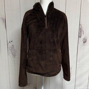 North Face Mossbud Woman's Fleece Jacket 1/4 Zip, Brown, Size M, EUC